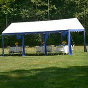 Party Tent, 10' x 20'/3m x 6m, Blue/White