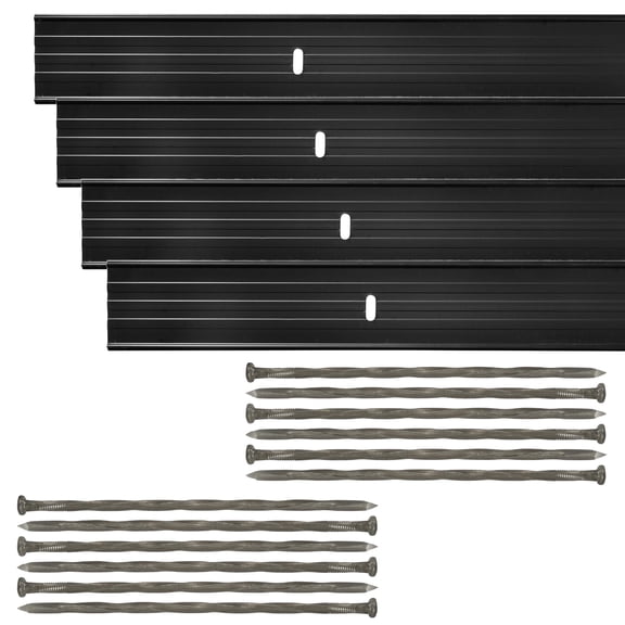 Dreamscape E-Z Edge Aluminum Landscape Edging Kit, Black, 4 Pack 6ft Metal Lawn and Garden Border