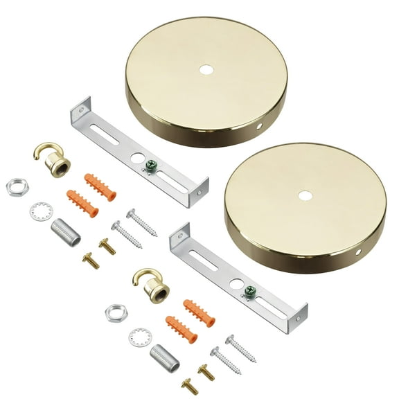 Aspen Creative 21510-32, Contemporary Fixture Canopy Kit, 4-3/4" Diameter, Brass, 2 Pack