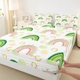 thumbnail image 3 of Feelyou Green Rainbow Kid Full Size Sheets, Cartoon Sky Cloud Bed Sheets, 4-Piece, 3 of 7