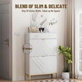 thumbnail image 4 of MARNUR Shoe Cabinet with 2 Flip Drawers & 1 Top Drawers for Entryway, Freestanding Narrow Shoes Storage Rack, White, 4 of 9