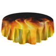 thumbnail image 5 of 60 Inch Round Lace Tablecloth Water Resistant Washable, Fire Hot Print, 5 of 5