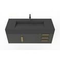 thumbnail image 3 of Nile 48" Black Wood Floating Vanity with Black Top and Gold Trim, 3 of 9