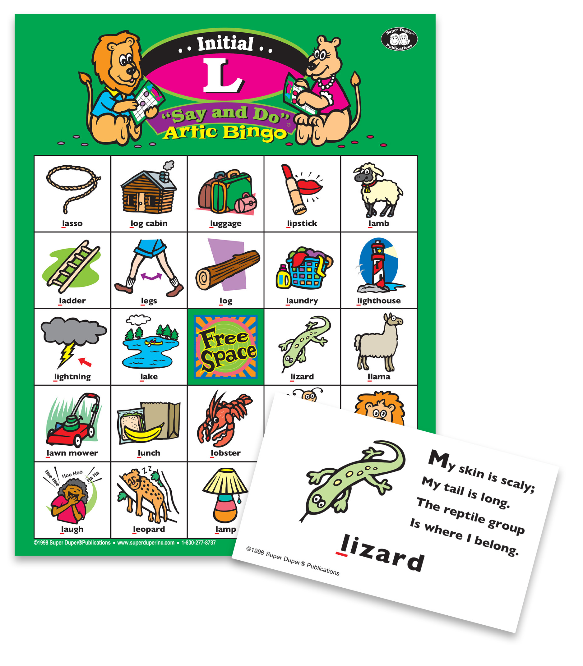 Super Duper Publications Say and Do Artic Bingo Sound Game Letter “L” Educational  Learning Resource for Children Speech Therapy Articulation