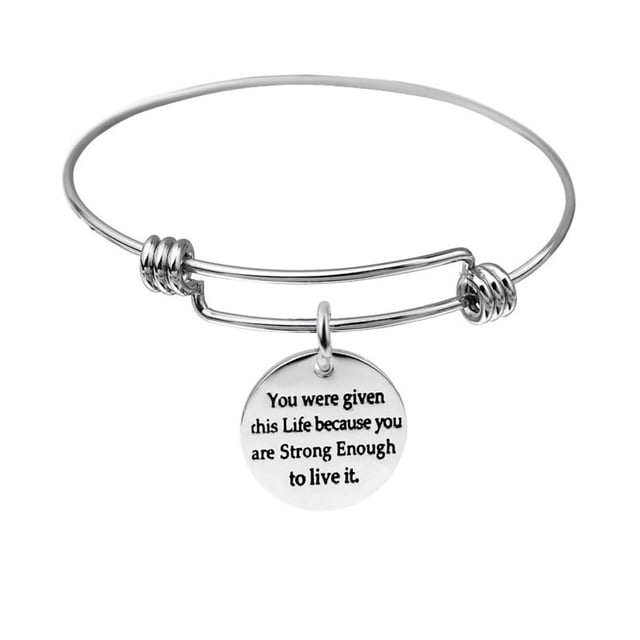 Xihbxyly Pulsera Inspiradora de Acero Inoxidable con Letras Galvanizadas