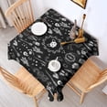 thumbnail image 2 of Black Gothic Skull Cat Pattern Square Tablecloth,Waterproof Square Table Cover,Wipeable Spillproof Washable Table Cover for Home Kitchen Party Decor 60"x60"(152x152cm), 2 of 6