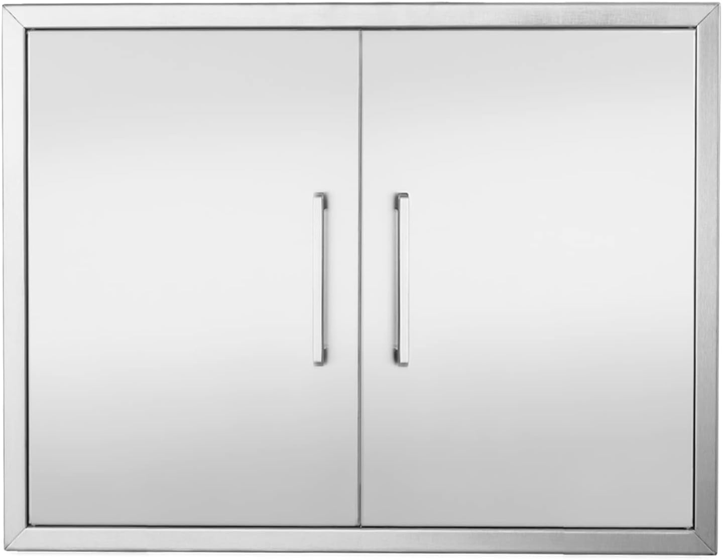 31" Wx24" H Outdoor Kitchen Double Access Doors Stainless Steel, Flush Mount for Outdoor Kitchen and BBQ Island