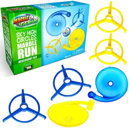 Marble Genius Sky High Circles Accessory Add-On Set - Take Your Marble Run to the Next Level & Create a Gravity-Defying Track Race Thrills with 6 Pieces of Towering, Twisty-Turny Fun, Perfect for Kids