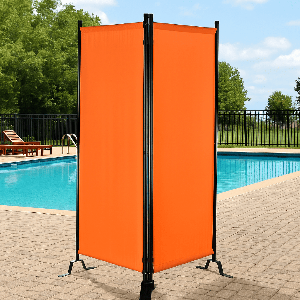 Proman Products FS17183 Galaxy II Indoor/Outdoor Room Divider (2-Panels, 24" w / panel), Water Repellent Fabric, Metal Frame, 50.25" W x 12" D x 71" H, Gray