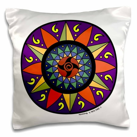 - 3dRose Hex Sign 2 Pennsylvania Dutch Luck Protection Symbol - Pillow Case, 16 by 16-inch