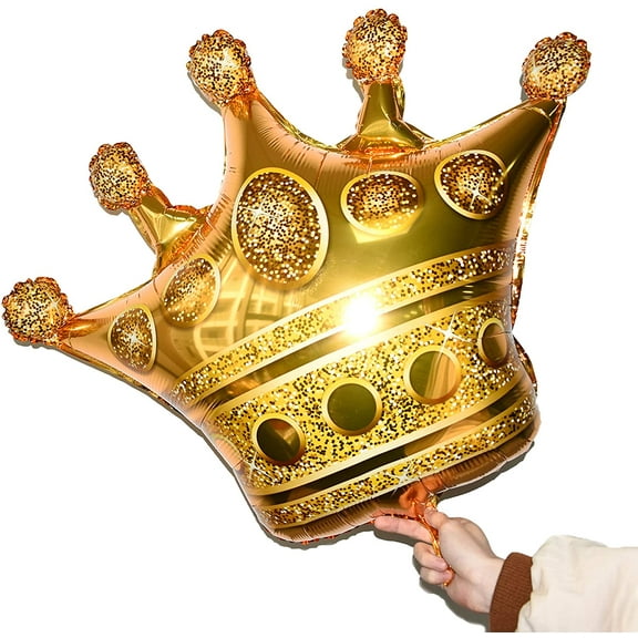 6 Pieces 40 inch Large Gold Crown Balloons, Giant Foil Cap Balloon, Aluminum Foil Helium Balloons for Birthday Wedding Party Decorations Anniversary Party Halloween Christmas