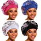 thumbnail image 1 of Gorro de satén ROYBENS para dormir, paquete de 4 gorros grandes para mujer, 1 of 6