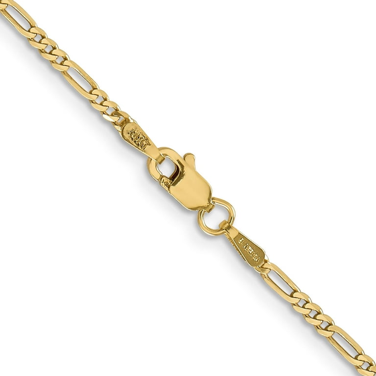14K Yellow Gold 1.8mm Flat Figaro Chain 24 X 1.8 Made In South Africa ffl050 24