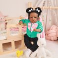 thumbnail image 3 of Takanini Reborn Baby Dolls African American Dolls Realistic Silicone Body Black Skin Girl's Birthday Gift, 3 of 6