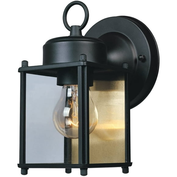 Outdoor Wall Light Fixtures Black Exterior Wall Lantern Waterproof Simple Modern Porch Lights Wall Mount with Clear Glass Shade Wall Lamp