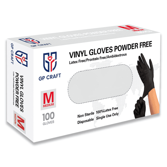 Vinyl Synthetic 4 Mil, Disposable Latex-Free Gloves For Cooking & Cleaning, Outdoor 100-Ct Box Disposable Gloves - Powder-Free, Latex-Free, High-Elasticity Comfort Fit - Food Safe For Cleaning