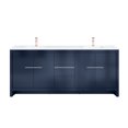 thumbnail image 2 of Navy Blue Double Bathroom Vanity 80" W X 20" D, White Quartz Countertop & Rose Gold Faucet - Ample Drawer Space For Storage D Bath With Scratch And Stain- Top Functional Attractive, 2 of 4