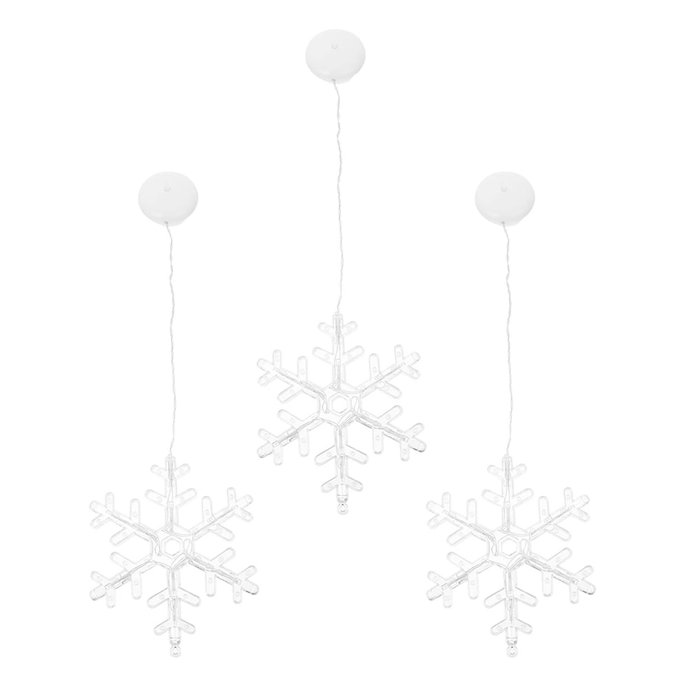 OUNONA 3Pack LED Window Lights Transparent Plastic Holiday Scene Lighting for Families