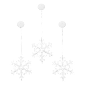 OUNONA 3Pack LED Lumières de fenêtre Transparent Scène de vacances en plastique éclairage pour les familles