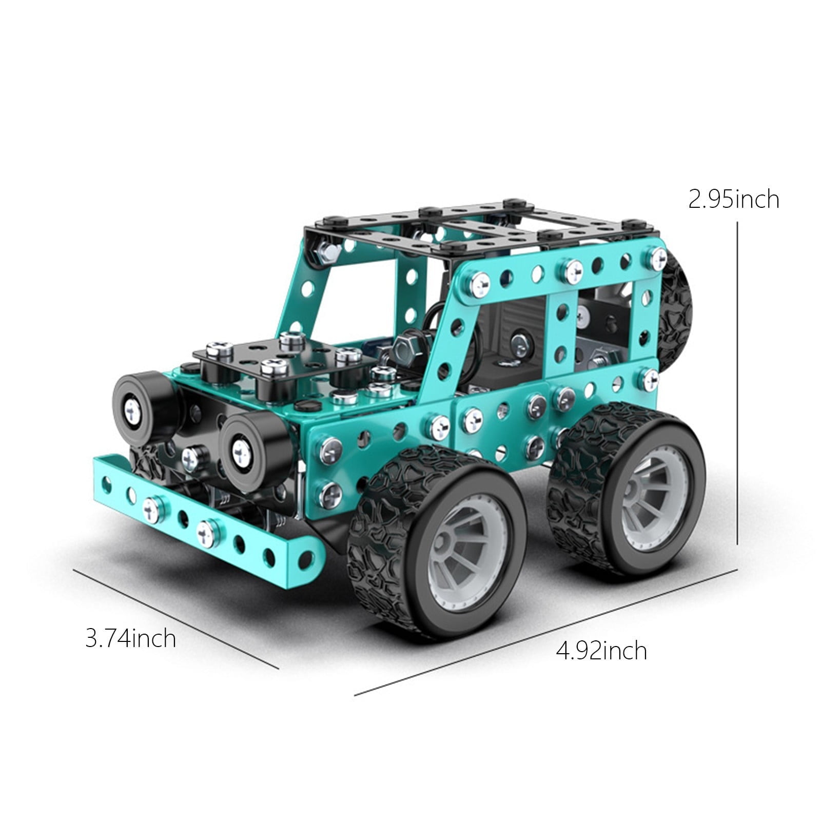 Blue Metal Building Car Model Kit For Kids Diy Assembly Erector Set With 190 Pieces Educational Stem Toy For Boys Ages 8-12