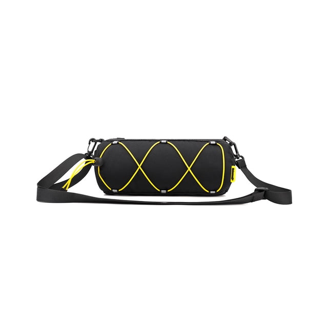 Matsuzay Bolsa de poliéster para manillar de bicicleta de montaña, portátil, desmontable, 2,4 l, correa reflectante ajustable de gran Electrónica Negro