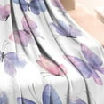 thumbnail image 3 of White Background Butterfly Pattern Blanket,Comfortable Soft Flannel Throw Blanket,All Season,Warm Lightweight Blankets for Sofa Bed Couch Living Room Chair,30"x40", 3 of 4