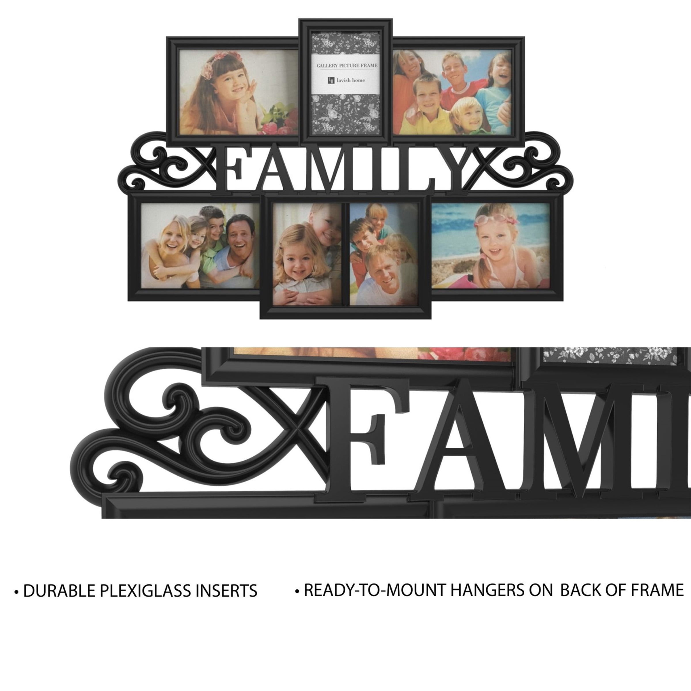 Lavish Home Family Collage Picture Frame with 7 Photograph Openings (Black)