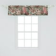 thumbnail image 2 of Floral Scene Window Valance, Jumble Design of Jungle Boho Flowers with Leaves Neutral Artwork, Curtain Valance for Kitchen Bedroom with Rod Pocket, 54" X 18", Peacock Green Dark Pink, by Ambesonne, 2 of 2