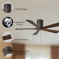 thumbnail image 5 of Matthews Fan Company IR5H-TB-WA-52 Irene 52" Textured Bronze Hugger Ceiling Fan with 5 Walnut Blades, Remote and Wall Control, Indoor/Outdoor Damp Rated, 5 of 6