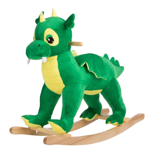 Happy Trails Rocking Horse - Plush Dinosaur Animal Rocker for Ages 3 and Up