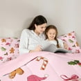 thumbnail image 5 of Castle Fairy Merry Christmas Girl 2pcs Bedding Comforter Set,Gingerbread Man Twin Comforter Sets,Candy Canes Breathable Bedding Set,Lightweight Room Decor, 5 of 8