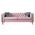 thumbnail image 7 of 84.25" 2-Seat Sofa, Modern Fabric Upholstered Loveseat Couch with Button Tufted Backrest and Armrest, Standard Sofa with Metal Legs and Thicken Seat Cushion for Living Room Office, Black, 7 of 7