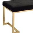 thumbnail image 3 of Benjara Astonishing Bench, Black Fabric & Gold, 3 of 5