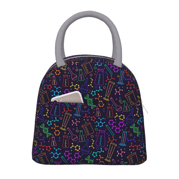 Balery Chemistry Science Bolsa de Almuerzo para Mujeres, Caja de Almuerzo, Bolsa de Almuerzo Pequeña Impermeable, Tote de Almuerzo Reutilizable con Gran Capacidad