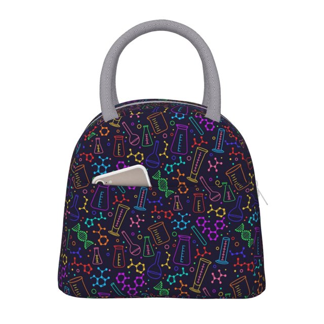 Easygdp Chemistry Science Bolsa de Almuerzo Insulada Grande, Forro de Aluminio, Diseño Espacioso, a Prueba de Fugas, Ideal para Trabajo, Picnics, Viajes y Actividades al Aire Libre