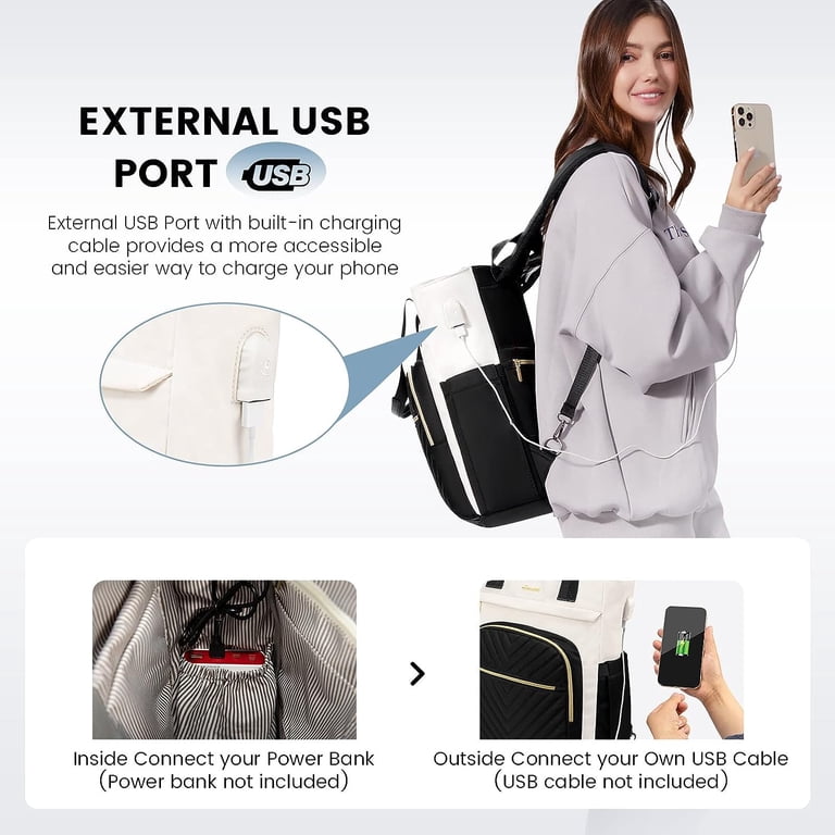 Laptop Backpack for Women, 15.6 Inch Work Business Laptop  display picture 2