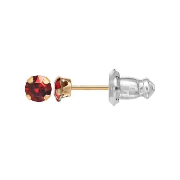 Brilliance Fine Women's Jewelry Girl’s 14K Yellow Gold January Crystal Stud Earrings