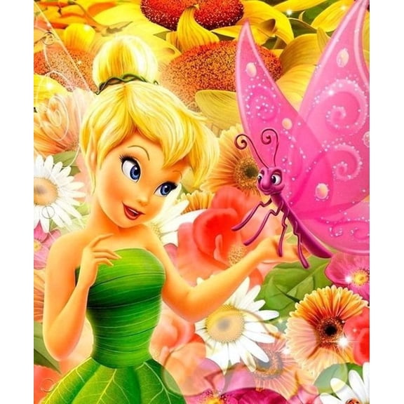 Tinker Bell Diamond Painting Kits for Adults, Diamond Art Cartoon princess 5D DIY Diamond Art Kits Full Drill Diamond Dots for Gift Wall Decor and Relaxation Gem Arts 12x16 inch