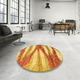 thumbnail image 3 of Ahgly Company Indoor Round Abstract Orange Red Abstract Area Rugs, 4' Round, 3 of 6