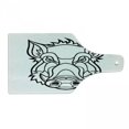 thumbnail image 1 of Razorback Cutting Board, Uncolored Outline Design Drawing of Wild Boar Pig Head Illustration, Decorative Tempered Glass Cutting and Serving Board, in 3 Sizes, by Ambesonne, 1 of 2