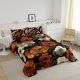 thumbnail image 3 of Watercolor Floral Bedding King Size Red Beige Flower Comforter Set, Botanical Plant Theme Duvet Insert Oil Painting Aesthetic Quilt Set, Summer Tropical Leaves Bedding Comforters & Sets, 3 of 6