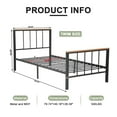 thumbnail image 5 of SESSLIFE Platform Bed Frame Twin, Black Metal Platform Bed, Bed Frame w/ Headboard, Large Under Bed Storage, Mattress Foundation, Non-Slip Without Noise, 5 of 5