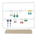 thumbnail image 1 of Earring Organizer Stand Earring Display Stand Earring Holder for Hanging Earrings(White 69 Holes & 3 Layers), 1 of 7