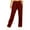 Wine, variant on SwiftWear Women's Button & Zipper Elastic Waist Straight Leg Sweatpants Baggy Casual Lounge Pants with Side Pockets S-2XL