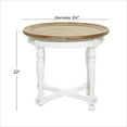 thumbnail image 4 of DecMode 24" x 22" White Wood Accent Table with Brown Wood Top, 1-Piece, 4 of 8