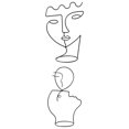 thumbnail image 2 of 2 piezas de metal cara esquema escultura decoración hierro una línea estatuilla escritorio sombrero soporte sombrero estante decoración del hogar Macarena Escultura de cara abstracta, 2 of 6