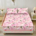 thumbnail image 2 of Garronmavis Pink Santa Claus Print 3 Piece Bedding Set, Soft Breathable Fitted Sheet with 2 Pillow, Cute Christmas Themed Bedroom Decor for Kids Adults, 198cm*203cm, 2 of 7