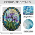 thumbnail image 3 of Diamond Art Kit for Adults, Stained Glass Floral Oval Art Diamond Painting for Adults Beginners, 5D DIY Diamond Art Painting Kits, Colorful Diamond Painting Craft for Home Decor 12x16, 3 of 7