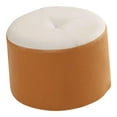 thumbnail image 4 of Taburete pequeño redondo relleno estable y cómodo taburete mueble reposapiés para Beige y naranja, 4 of 9