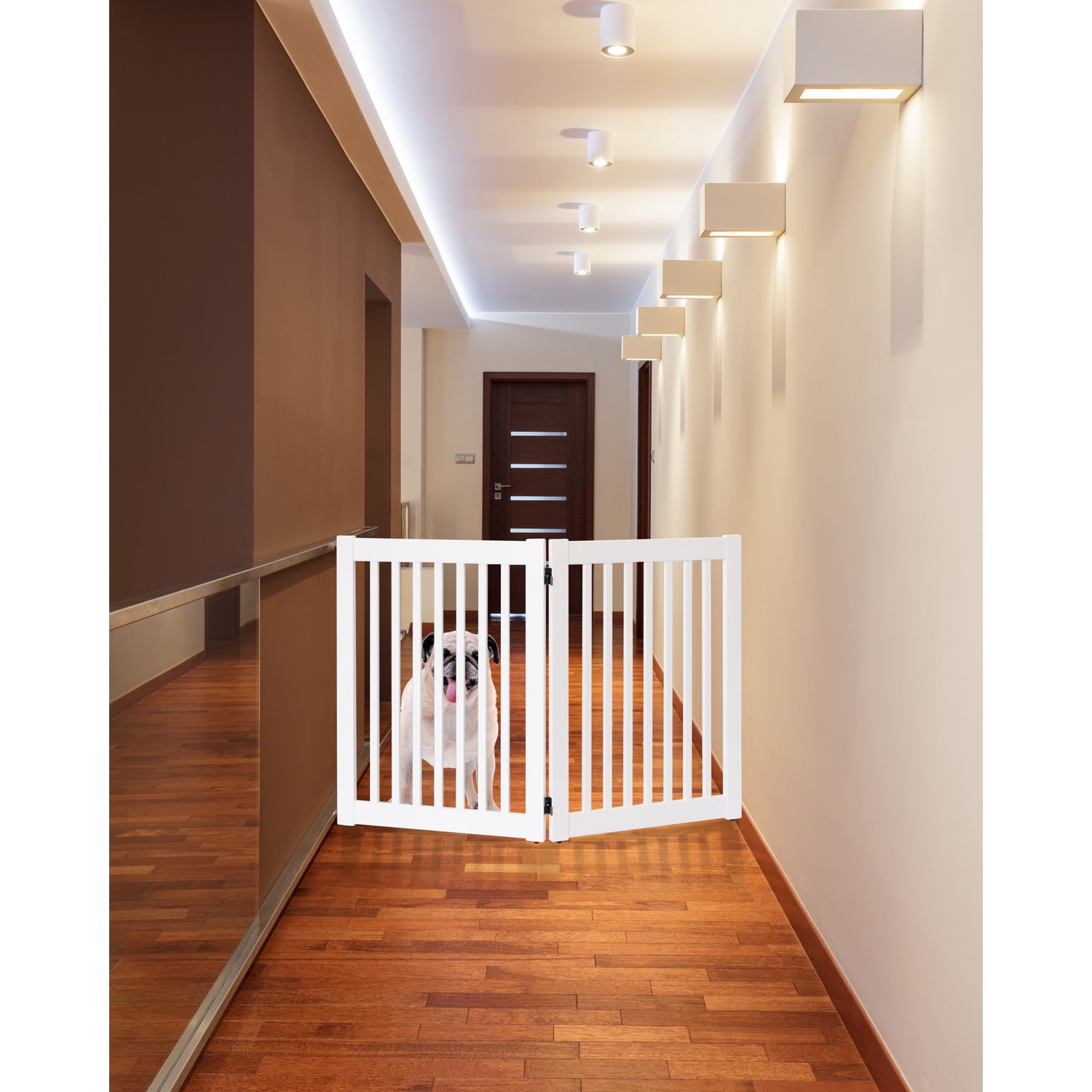 Dynamic Accents DA201 32 in. Highlander Series Solid Wood Pet Gate, White - 2 Panel